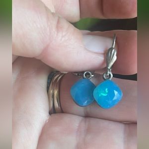 Turquoise Glass Earrings